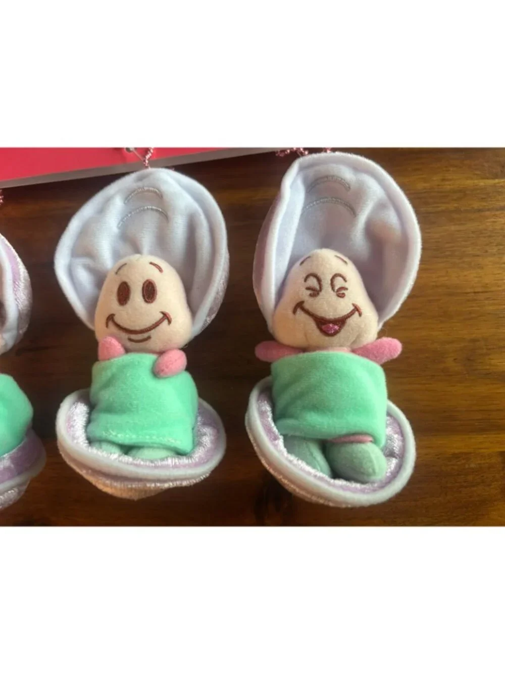Set Of 3 Baby Oysters Disney Alice In Wonderland Plush Keychain Tokyo Disney
